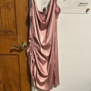 Elegant Pink Ruched Dress